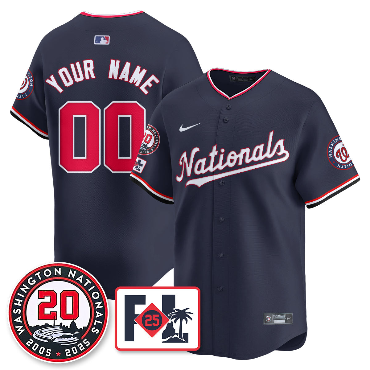 Washington Nationals Celebrate 20 Years Limited Custom Jersey - All Stitched