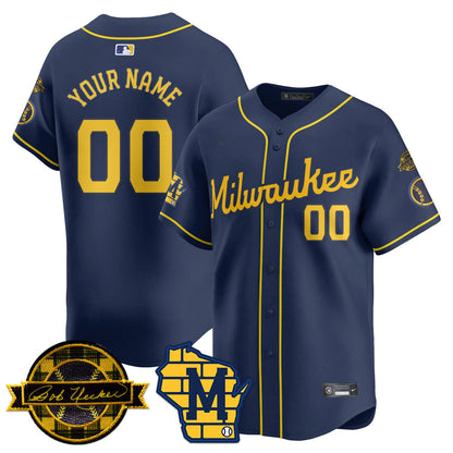 Milwaukee Brewers 2025 Limited Custom Jersey - Bob Uecker Patch - All Stitched