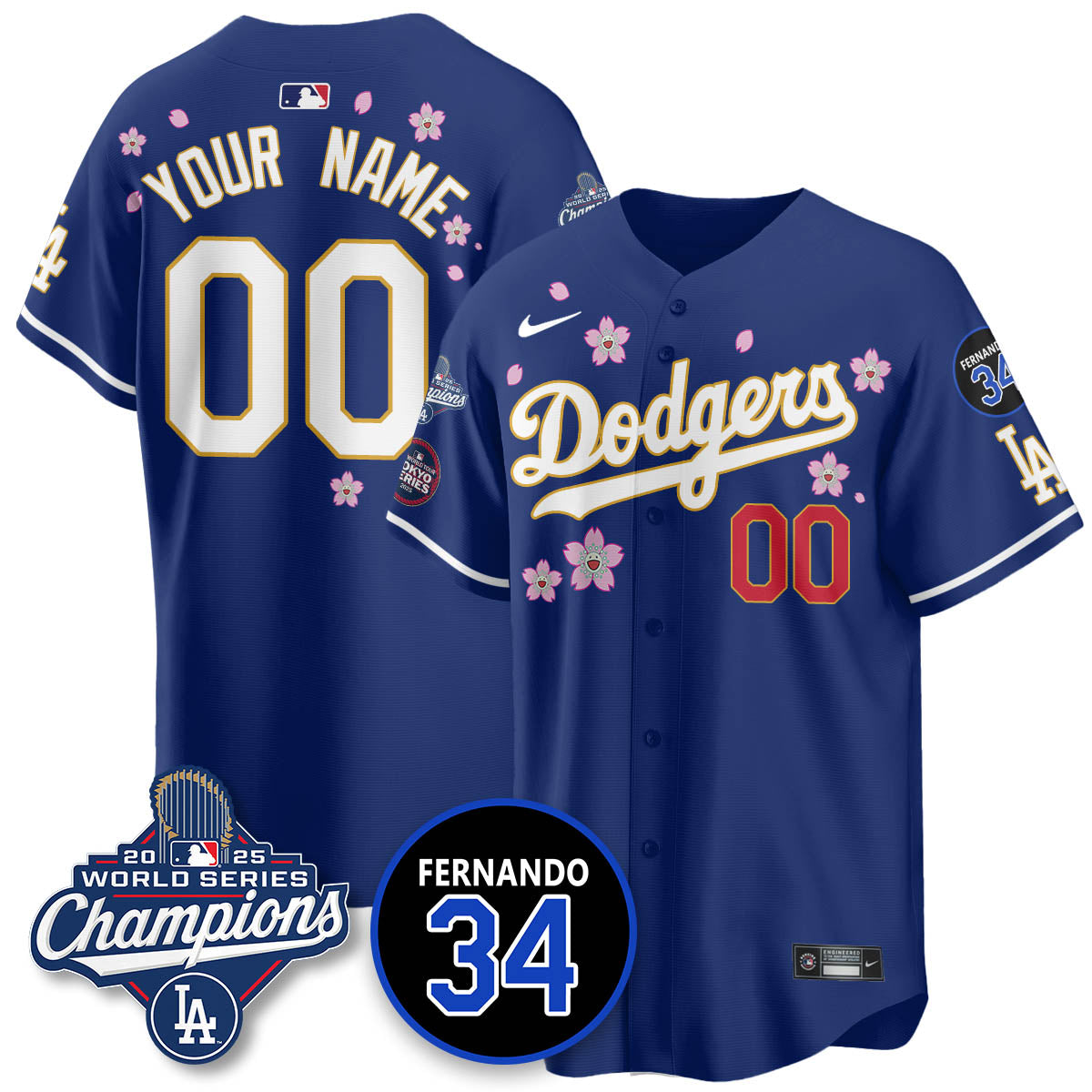 LAD Tokyo 2025 World Series Champions Custom Jersey - All Stitched