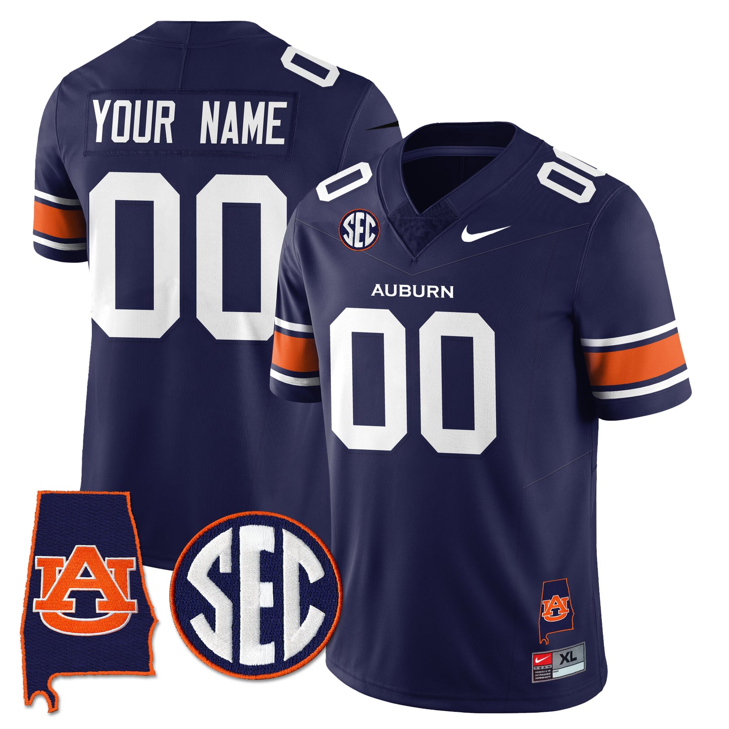 Auburn Tigers 2025 Alabama Patch Vapor Limited Custom Jersey - All Stitched