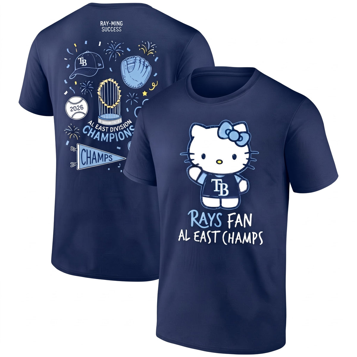 TB x Meow KT AL East Division Champions Two Sides T-Shirt - Printed V2