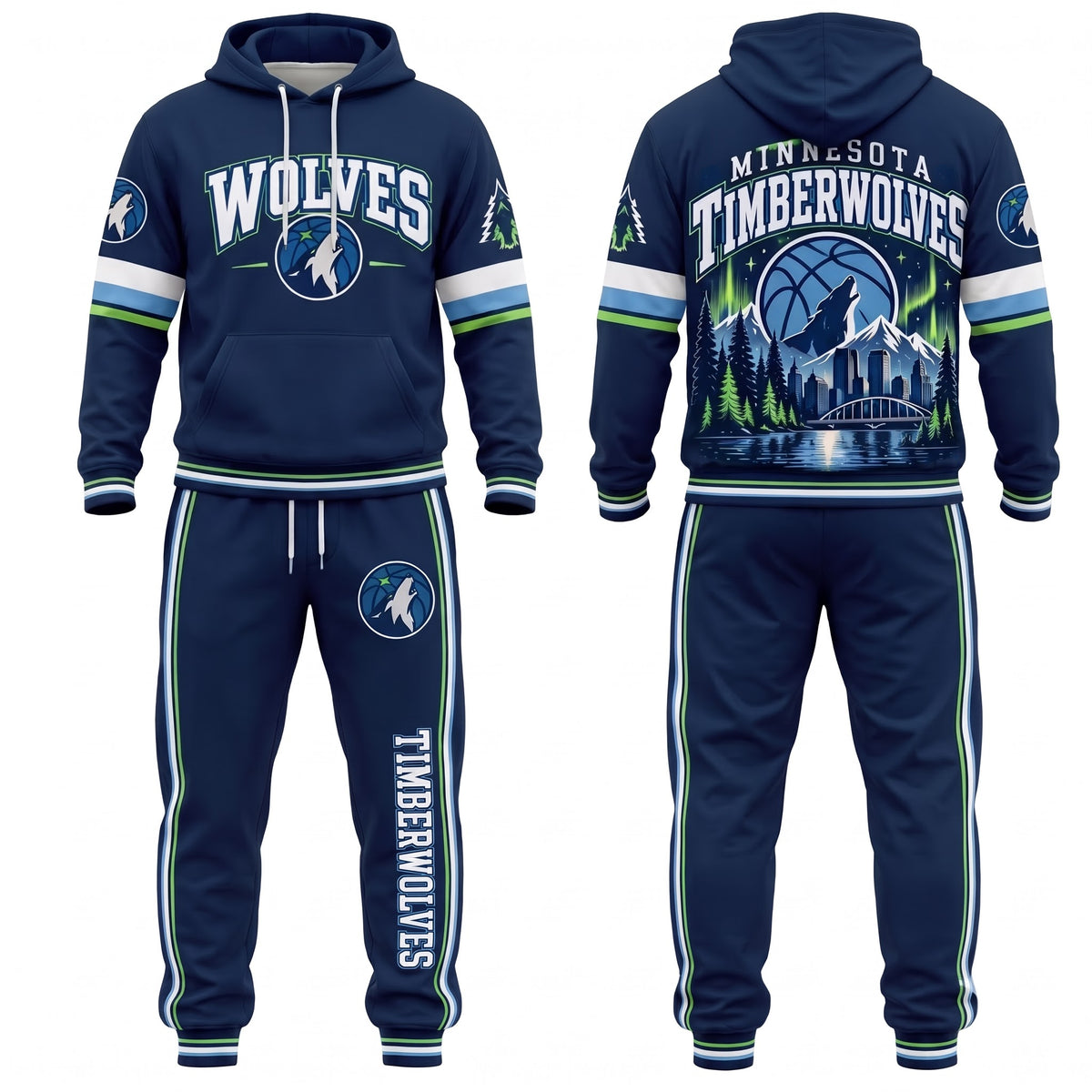 MT Streetwear Hoodie Pants Set - Printed