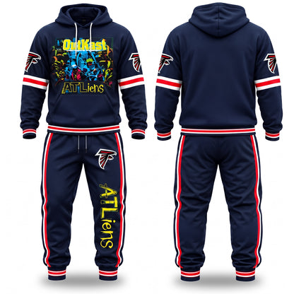 Atlanta Falcons ATliens Streetwear Hoodie Pants Set - Printed