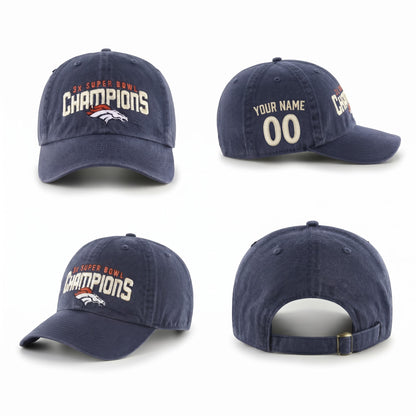DEN 3x Super Bowl Champions Custom Wash Hat - Embroidered