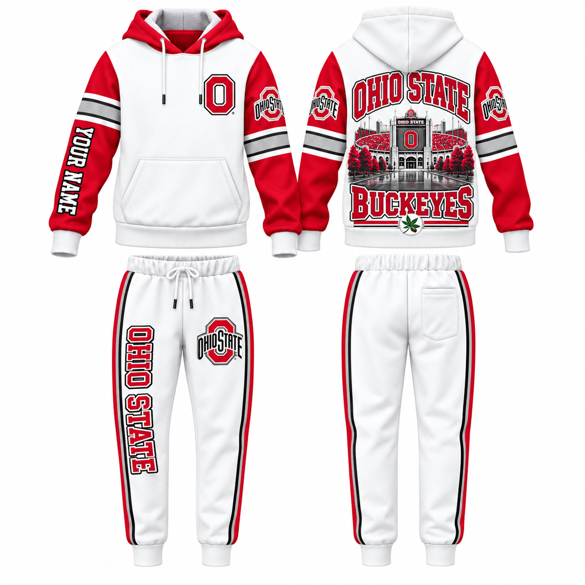 OSU Streetwear Custom Hoodie Pants Set - Printed
