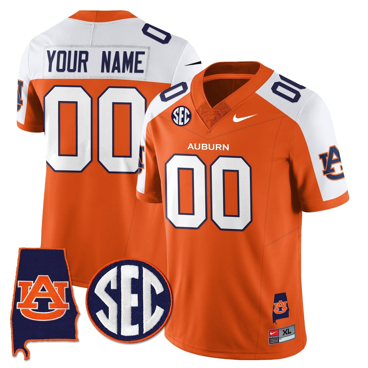 Auburn Tigers 2025 Alabama Patch Vapor Limited Custom Jersey - All Stitched