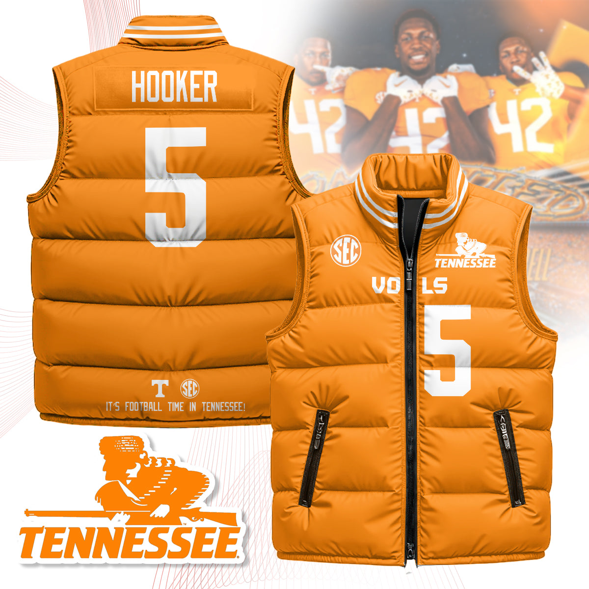 Tennessee Volunteers Unisex Puffer Vest