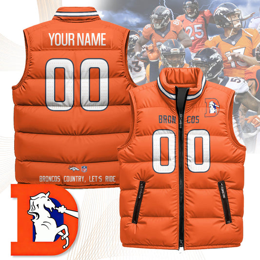 Personalized Denver Broncos Unisex Puffer Vest