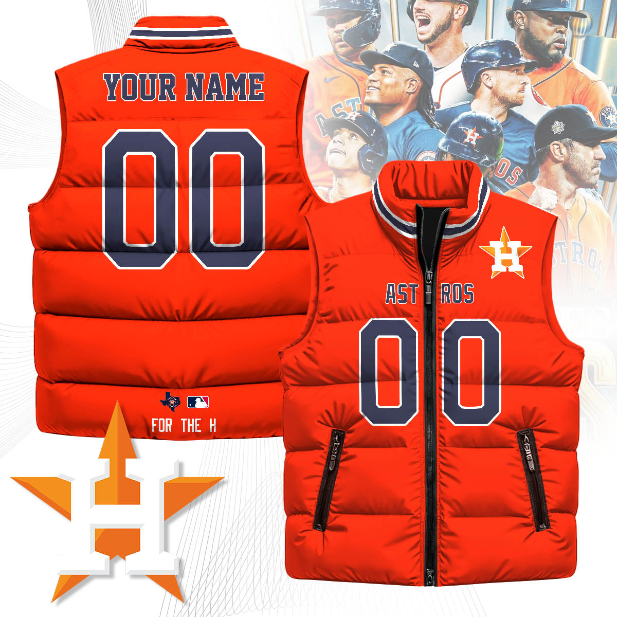 Personalized Houston Astros Unisex Puffer Vest