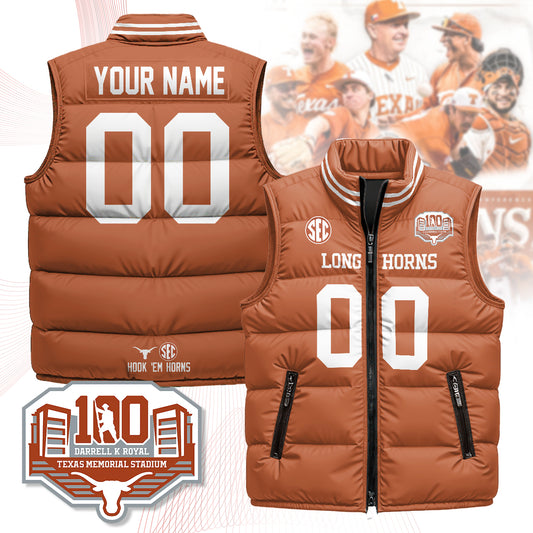 Personalized Texas Longhorns Unisex Puffer Vest