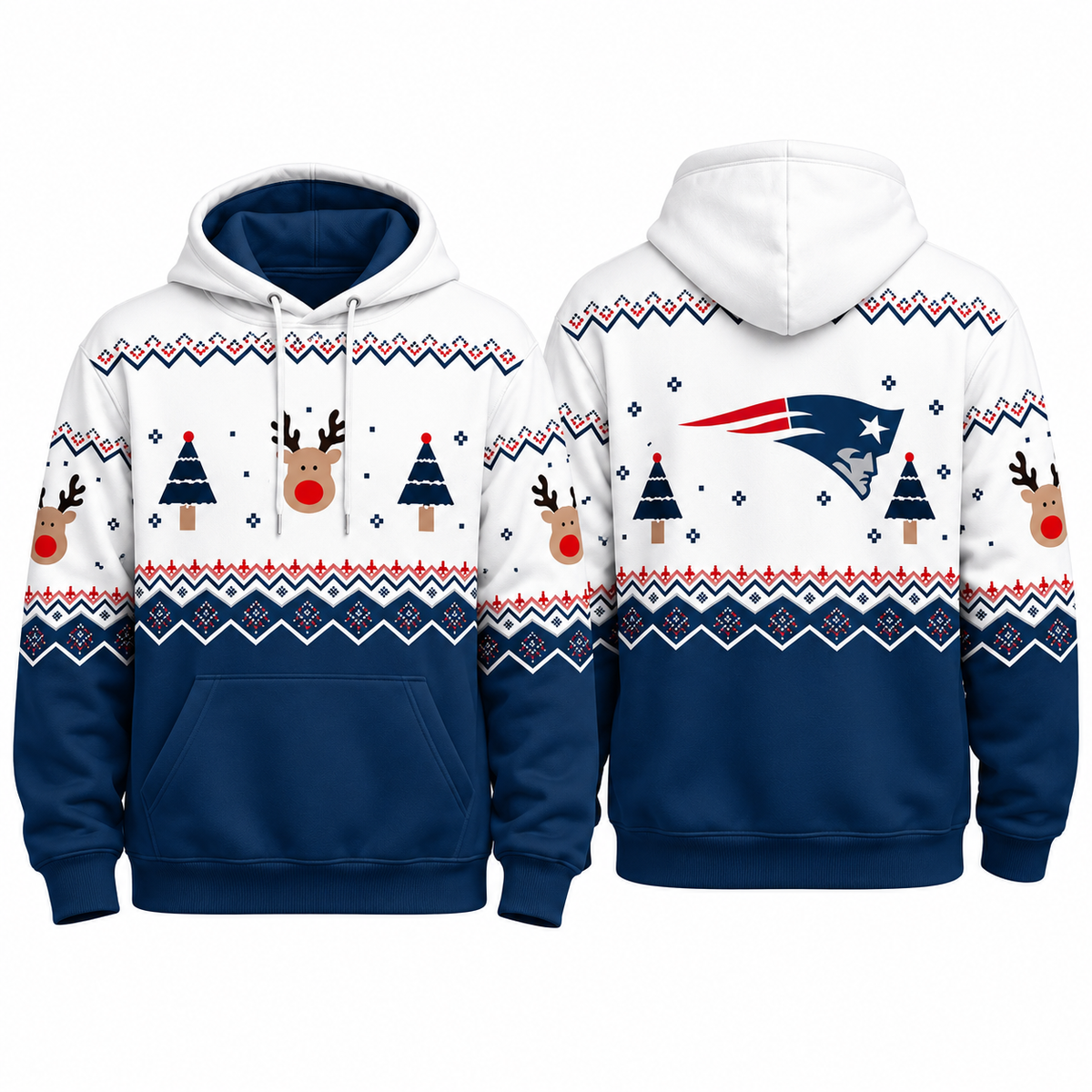 NE Christmas Fleece Hoodie - Printed