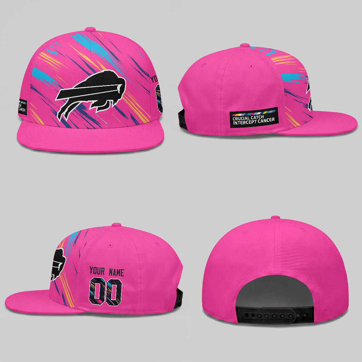 BUF Intercept Cancer 2026 Edition Custom Snapback Cap - Printed