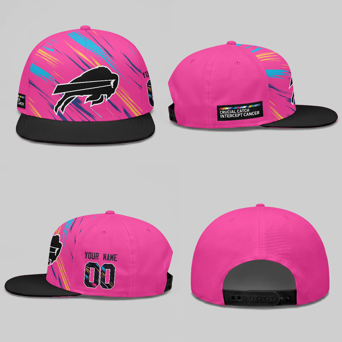 BUF Intercept Cancer 2026 Edition Custom Snapback Cap - Printed
