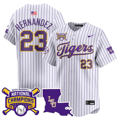 LSU Tigers 2025 College World Series Champions Limited Jersey - All Stitched