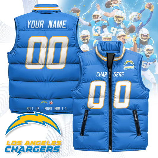Personalized Los Angeles Chargers Unisex Puffer Vest