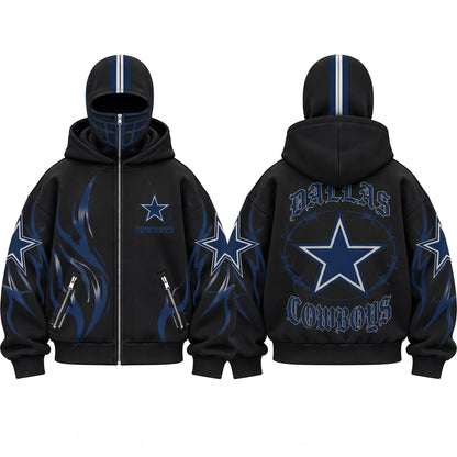 DAL Gothic Style Mask Zip Up Hoodie - Printed V2