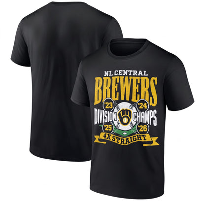 MIL 4X Straight NL Central Division Champs One Side T-Shirt - Printed
