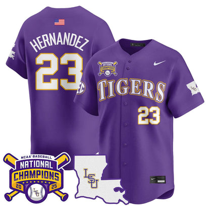 LSU Tigers 2025 College World Series Champions Limited Jersey - All Stitched