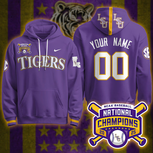 LSU Tigers 2025 World Series Champions Limited Custom Hoodie - All Stitched