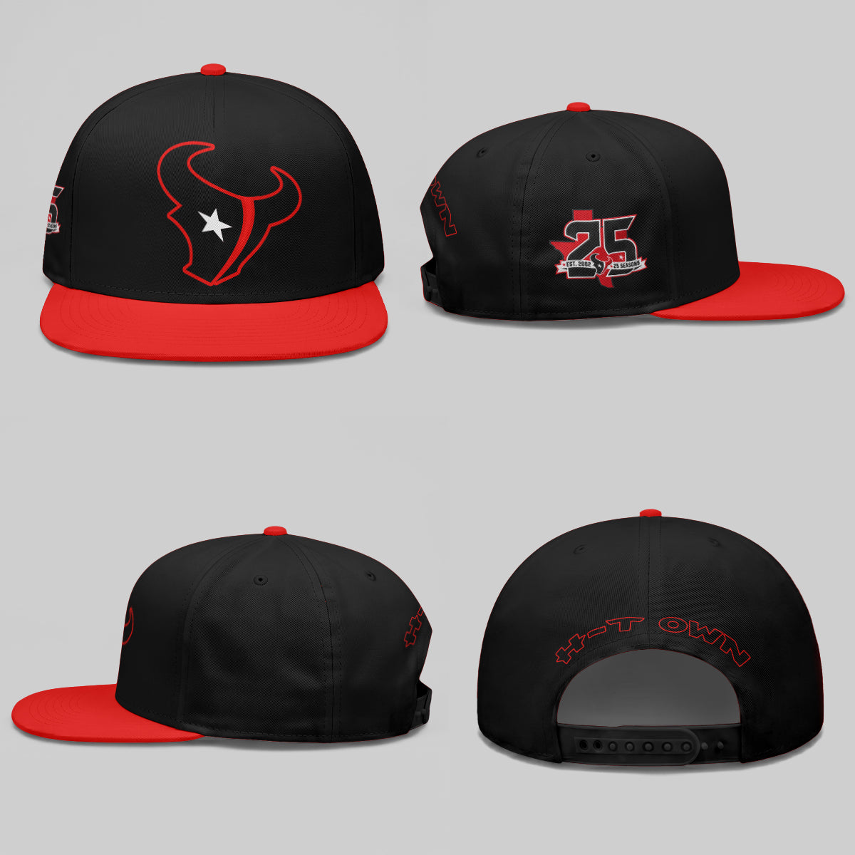 HOU Fan Gear Black Edition Personalized Snapback Cap - Printed