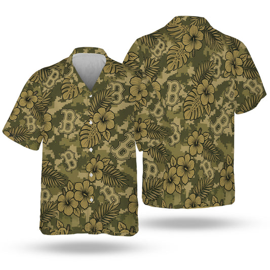 BOS Special Armed Forces Hawaiian Design Button Shirt V4