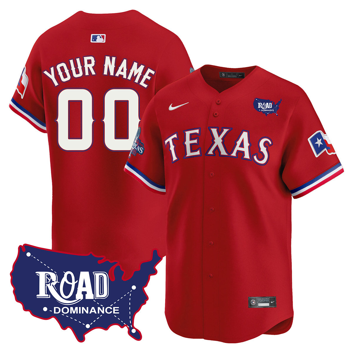 Rangers 2024 Road Dominance Limited Custom Jersey TLA - All Stitched