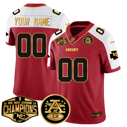 Custom Chiefs 2024 AFC West Champs Jersey - All Stitched