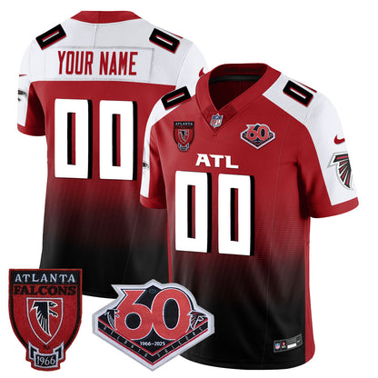 Atlanta Falcons 60th Season Vapor Limited Custom Jersey - All Stitched