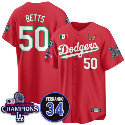 Los Angeles Dodgers Mexican "For 34" Jersey - All Stitched