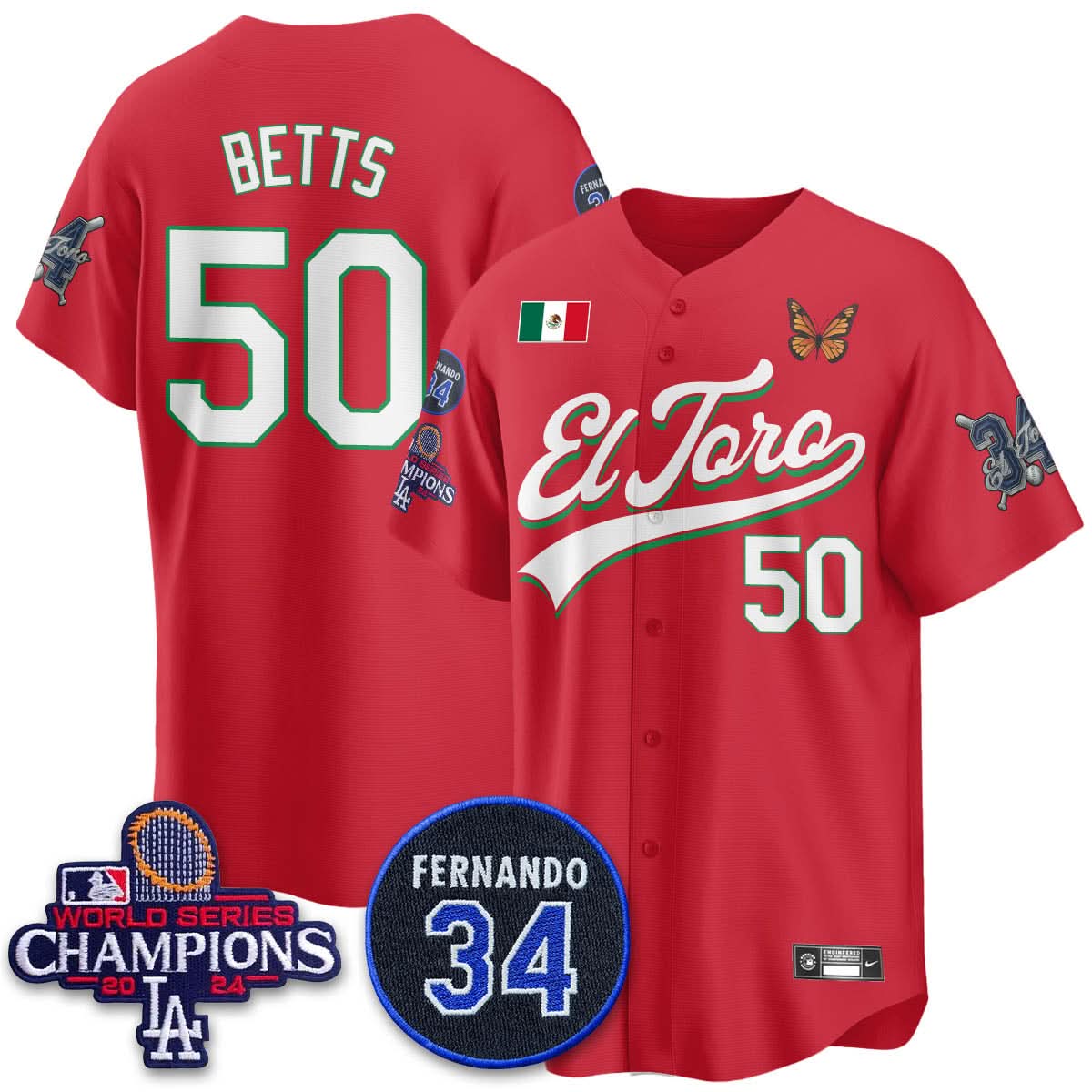 Los Angeles Dodgers Mexican "El Toro" Jersey - All Stitched