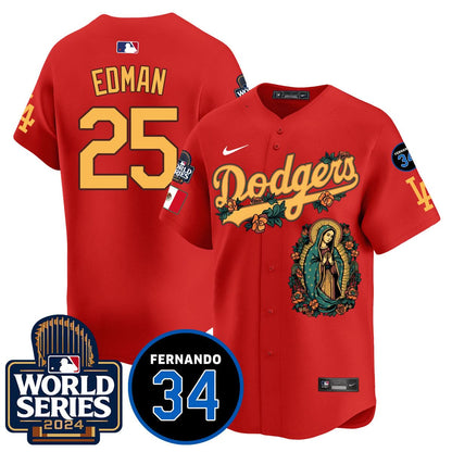 Dodgers Guadalupe - Fernando Valenzuela Memorial Jersey - Printed