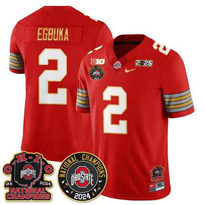 Ohio State Buckeyes 'Heritage Stripe' 2025 CFP Patch - National Champions Jersey N5 - All Stitched