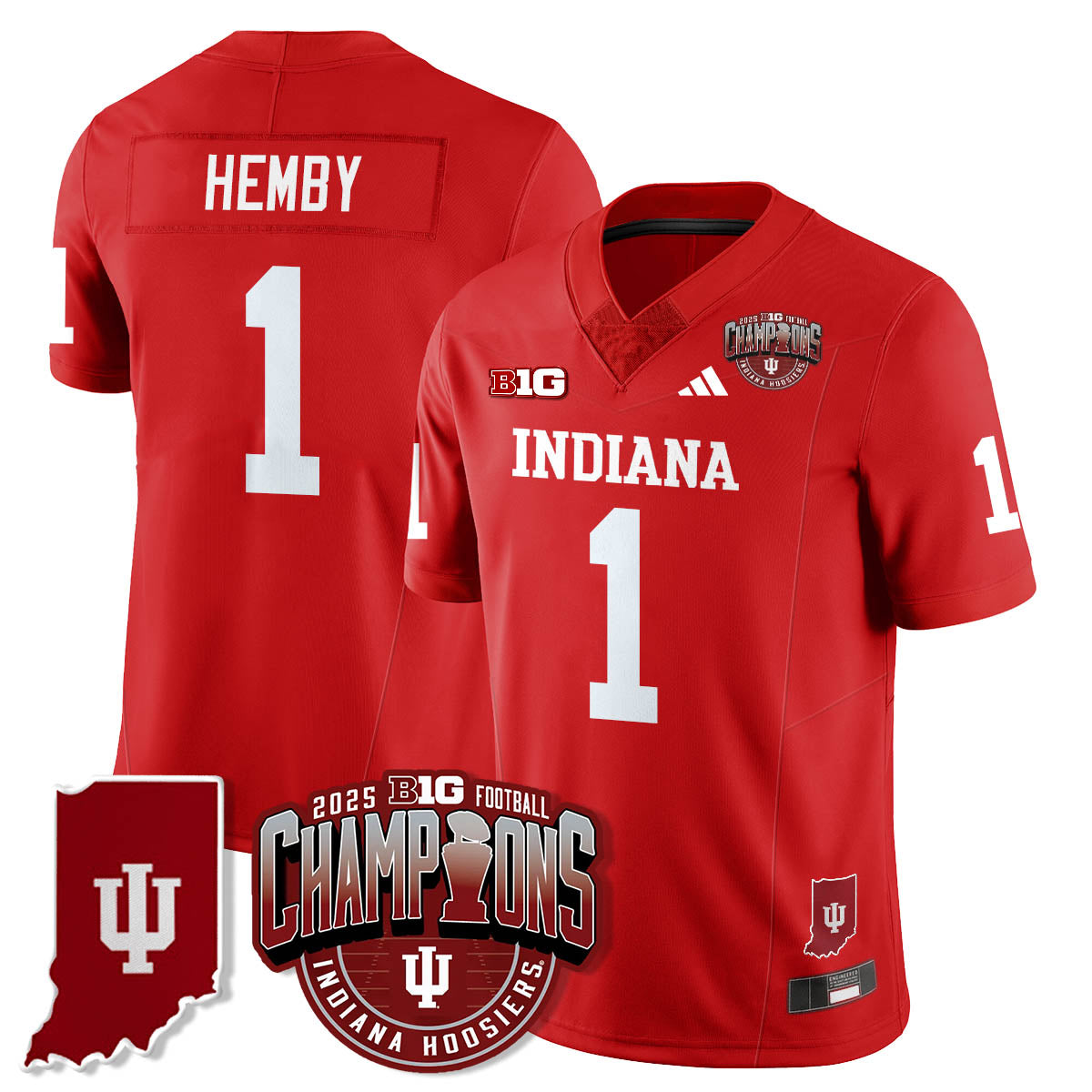 Indiana Hoosiers Vapor Limited Football Jersey - Big 10 Champions - All Stitched
