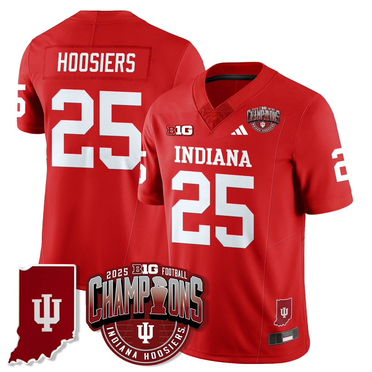 Indiana Hoosiers Vapor Limited Football Jersey - Big 10 Champions - All Stitched