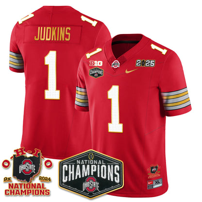 Ohio State Buckeyes 'Heritage Stripe' 2025 CFP Patch - National Champions Jersey N8 - All Stitched