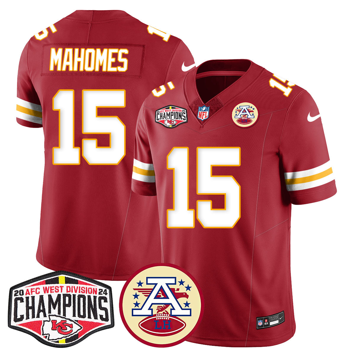 Chiefs 2024 AFC West Champions Jersey - All Stitched