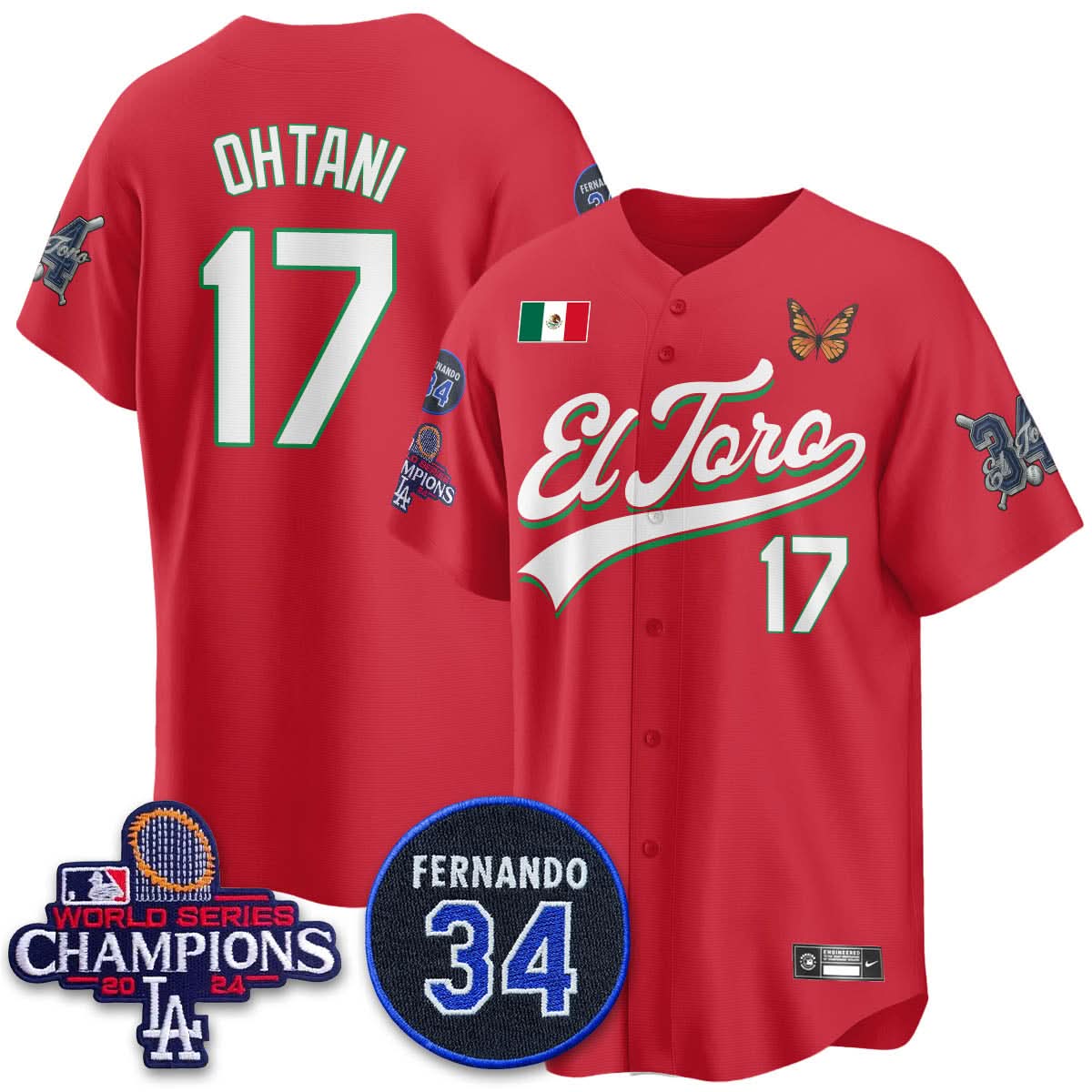 Los Angeles Dodgers Mexican "El Toro" Jersey - All Stitched