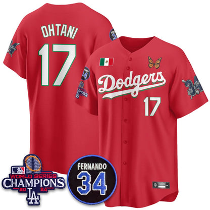 Los Angeles Dodgers Mexican "For 34" Jersey - All Stitched