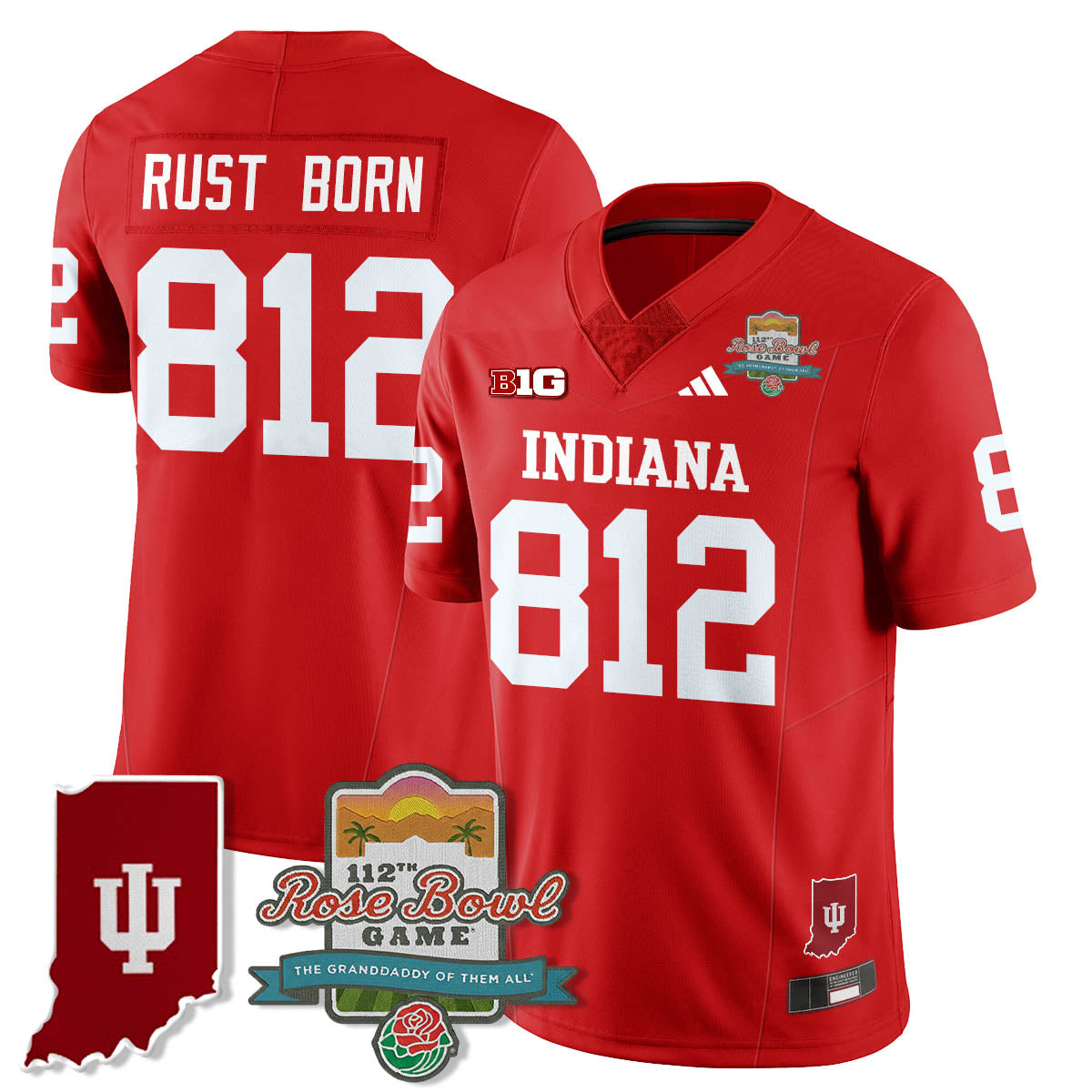 Indiana Hoosiers Vapor Limited Football Jersey - Rose Bowl 112th - All Stitched