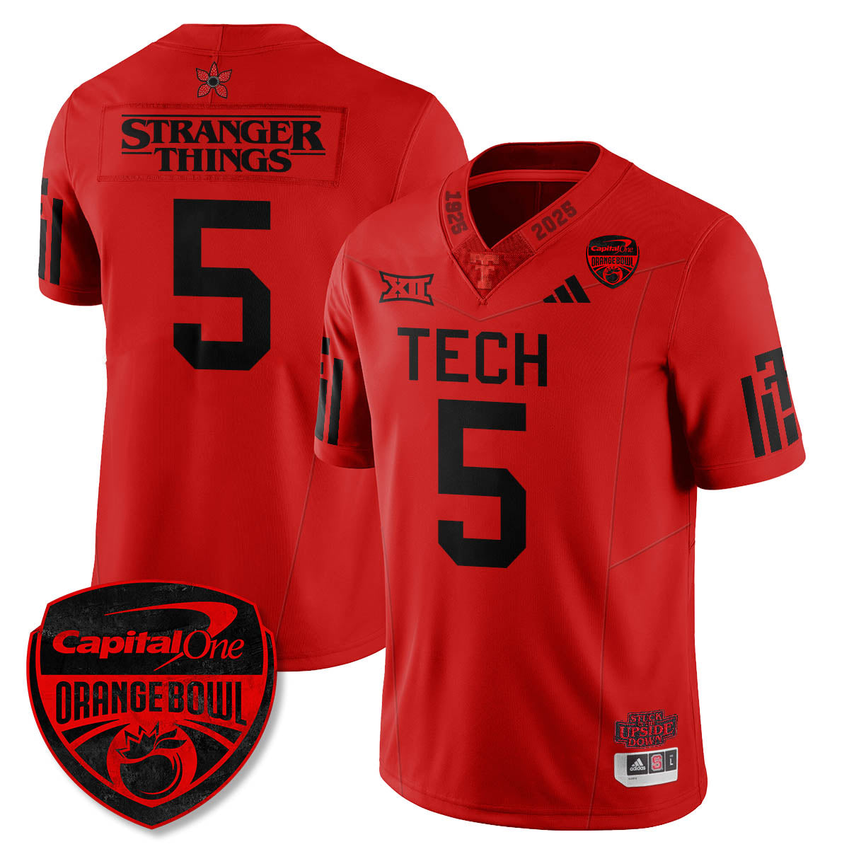 TTU Stranger Things Vapor Limited Football Jersey - Orange Bowl - All Stitched