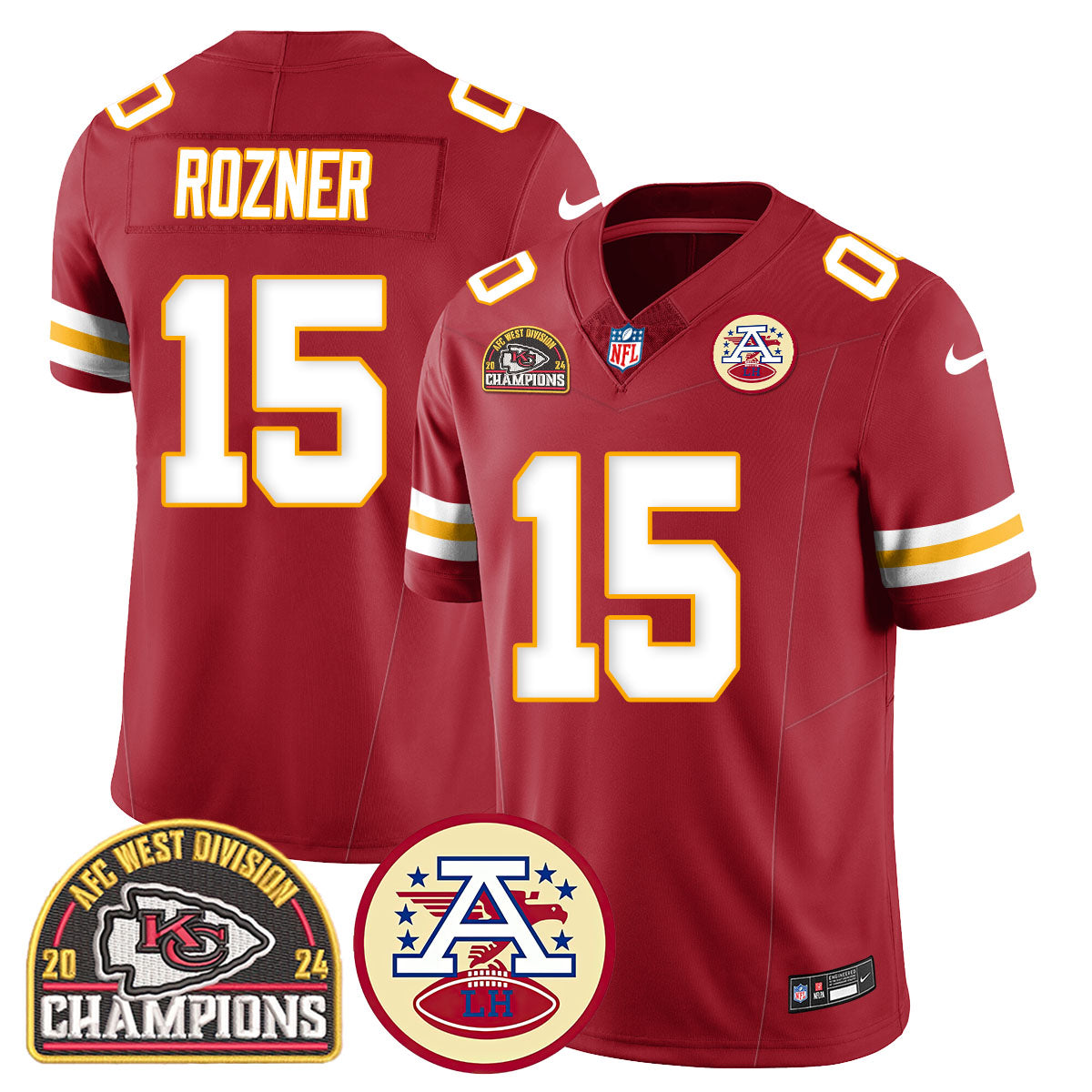 Chiefs 2024 AFC West Champs Jersey - All Stitched