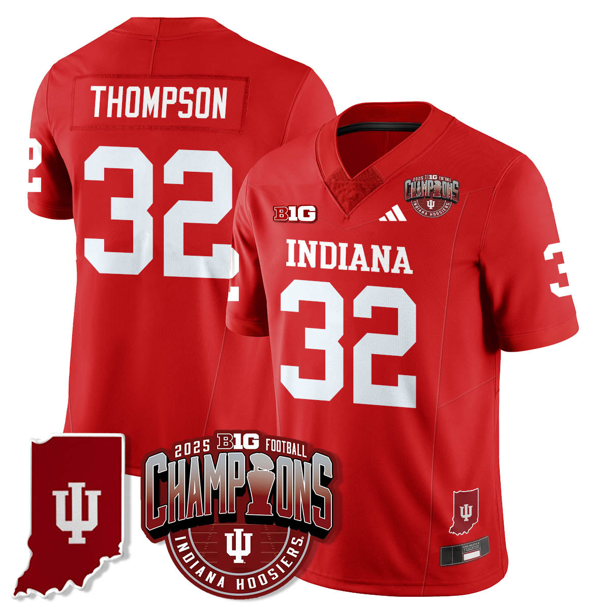Indiana Hoosiers Vapor Limited Football Jersey - Big 10 Champions - All Stitched