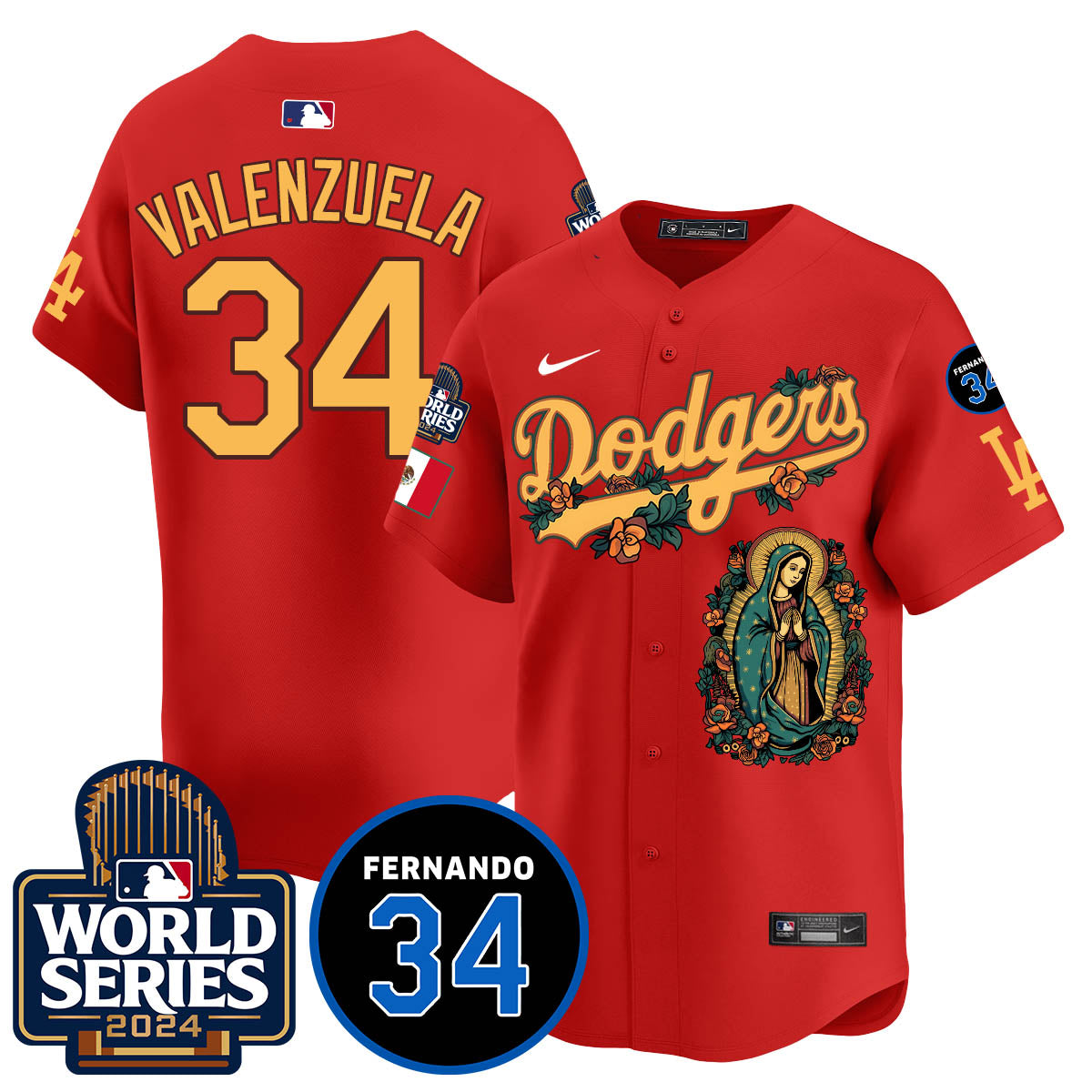 Dodgers Guadalupe - Fernando Valenzuela Memorial Jersey - All Stitched