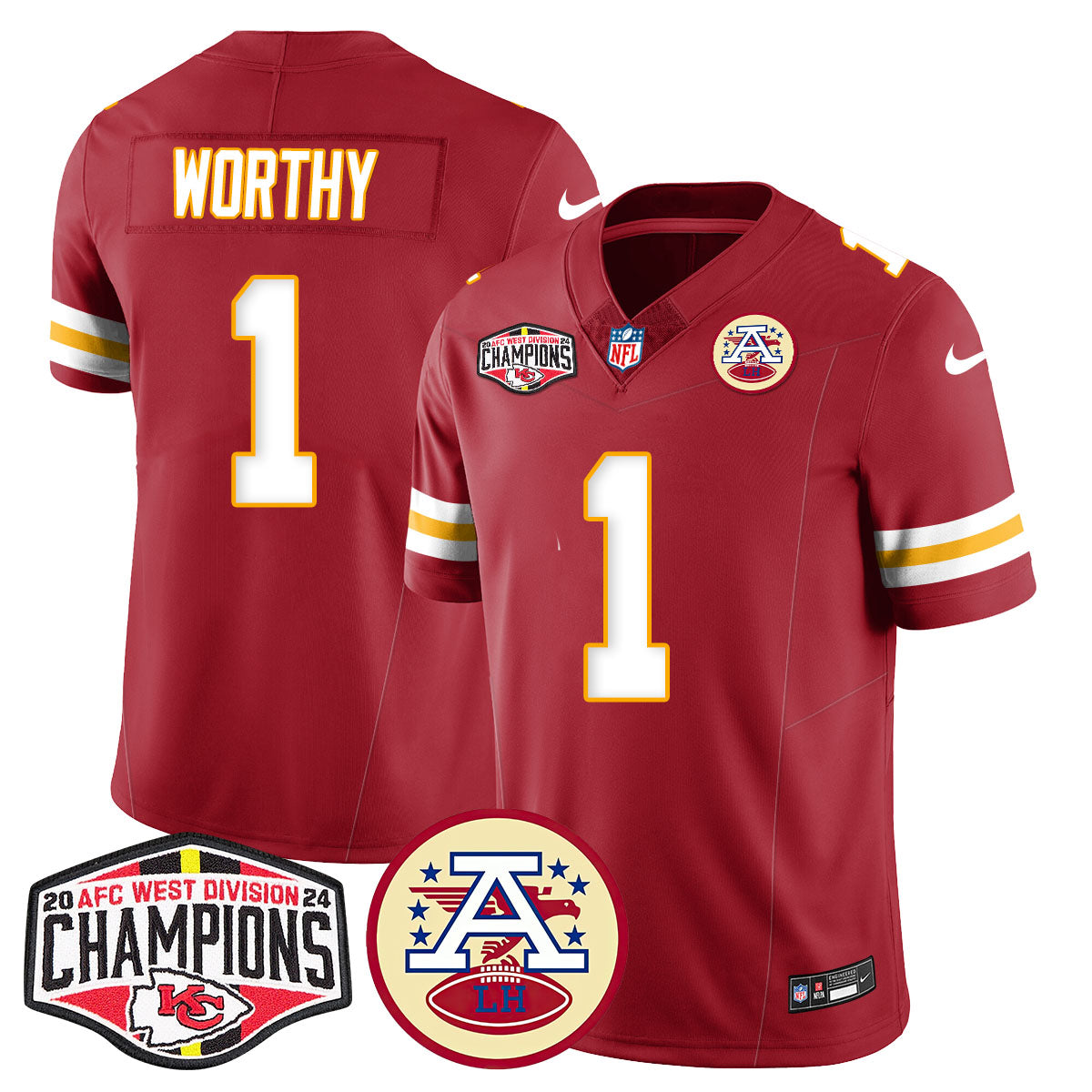 Chiefs 2024 AFC West Champions Jersey - All Stitched