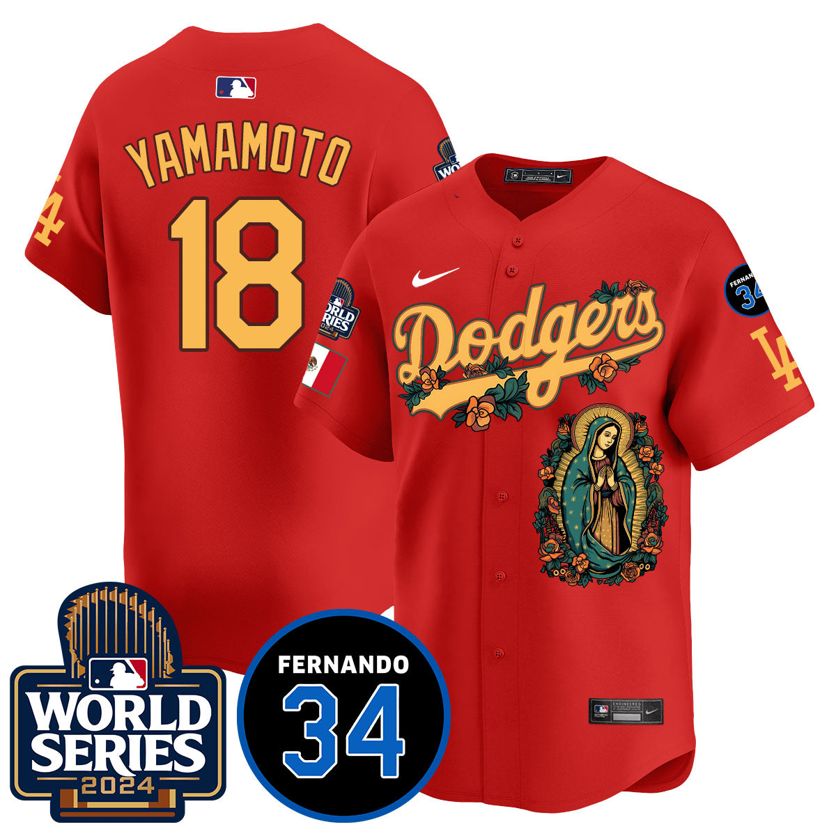 Dodgers Guadalupe - Fernando Valenzuela Memorial Jersey - All Stitched