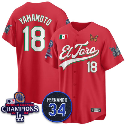 Los Angeles Dodgers Mexican "El Toro" Jersey - All Stitched