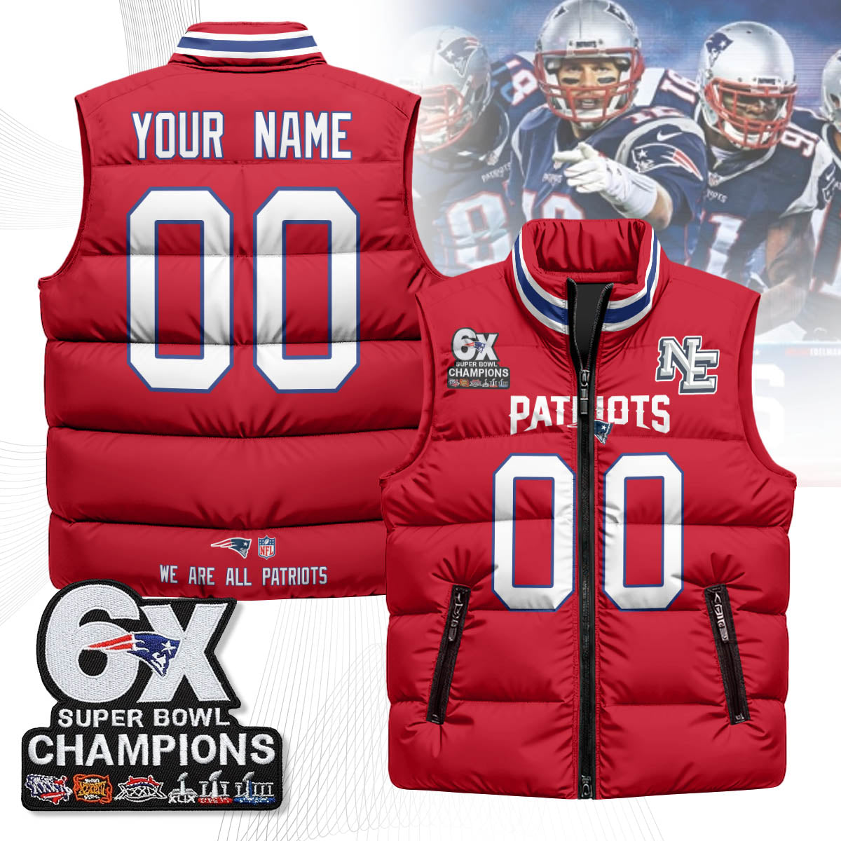 NE 6-Time Champions Unisex Puffer Vest