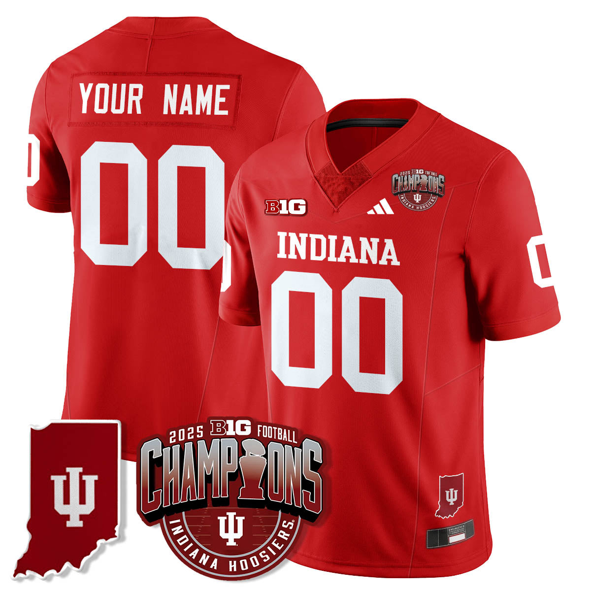 Indiana Hoosiers Vapor Limited Football Custom Jersey - Big 10 Champions - All Stitched