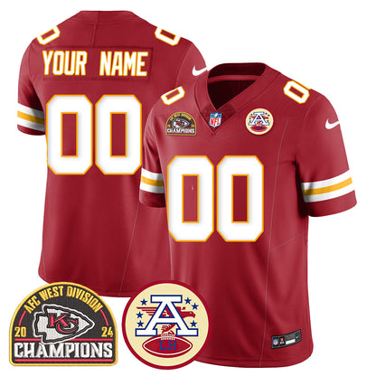 Custom Chiefs 2024 AFC West Champs Jersey - All Stitched