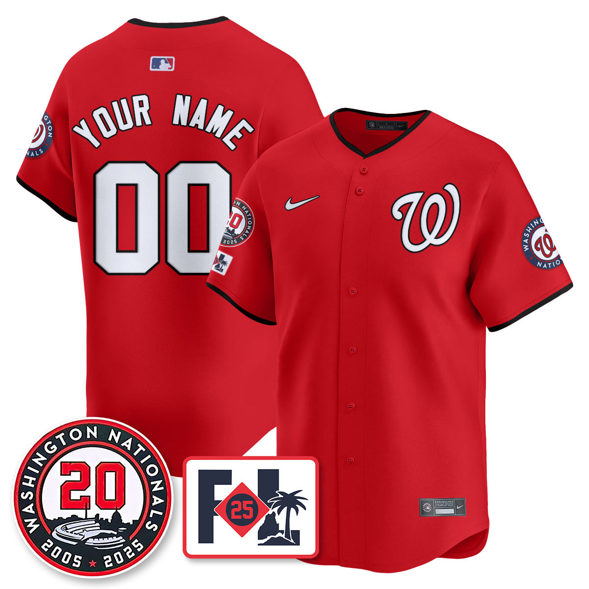 Washington Nationals Celebrate 20 Years Limited Custom Jersey - All Stitched